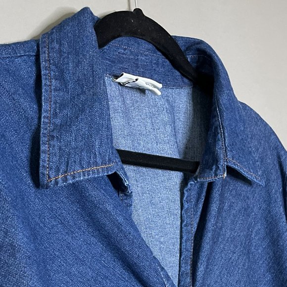 Faded Glory Blue Shirt‎ Snaps Size 18W/20W - Picture 4 of 12